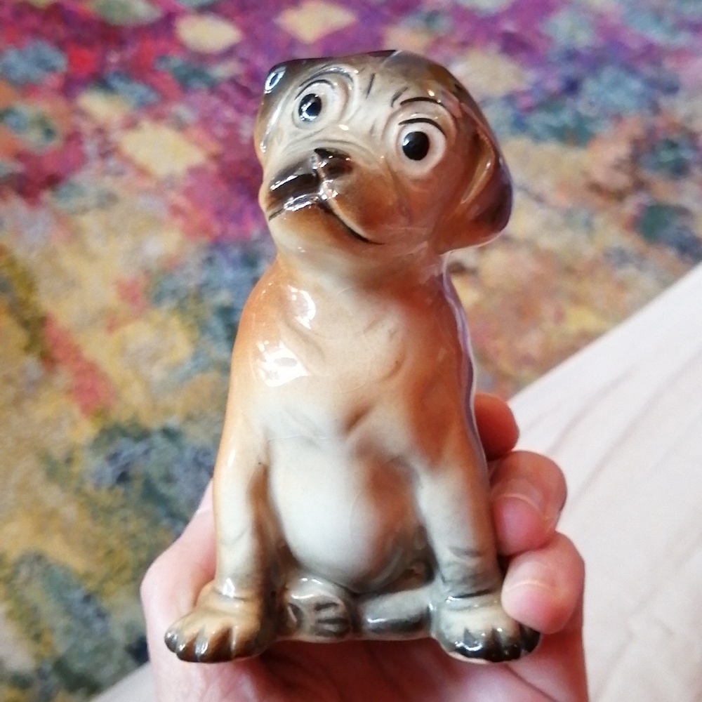 1950s Zany Zookies Boxer Puppy Ceramic Figurine - Please read description.